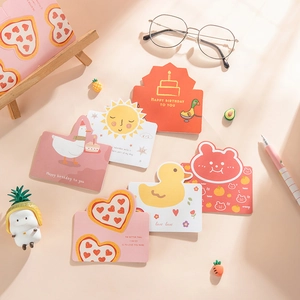 Cartoon themed children's day greeting cards with cute bear and heart shape designs