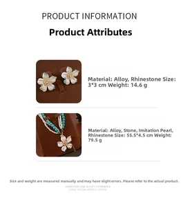 Spécifications techniques pour l'ensemble collier et boucles d'oreilles en perles vintage