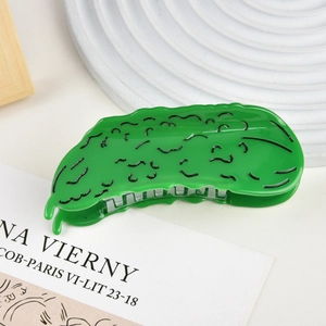 Creative green pickle shaped hair claw clip made of acetic acid for stylish hair styling