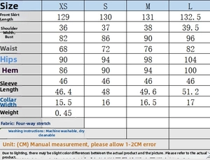 Tableau des tailles détaillé pour robe midi femme avec mesures buste, taille et hanches