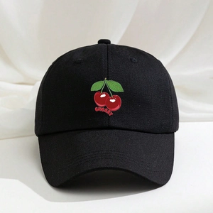 Berretto Da Baseball In Poliestere Con Ricamo Ciliegia Regolabile Traspirante Protezione Solare Cappello Donna