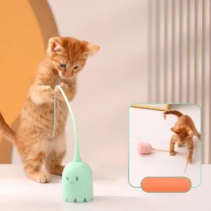 Smart interactive electric cat toy with automatic rotating tail for indoor feline play