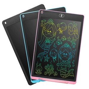 Three colorful 10-inch LCD writing tablets for kids in pink, blue and black