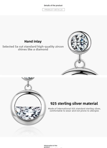 Detail of 925 sterling silver earrings with hand-set 5A cubic zirconia stones