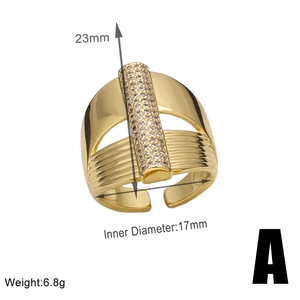 Detailed specs of the gold-plated double-layer ring with dimensions and zircon inlay
