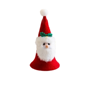 Plush Santa Claus ornament with red hat and white beard for Christmas tree decor