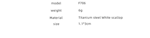 Specifications for avocado-shaped earrings: Titanium steel, white shell, 1.1x3cm, 6g