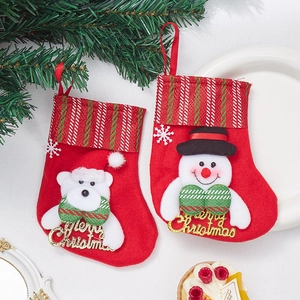 Christmas stockings with 3D snowman and polar bear designs for tree holiday decor