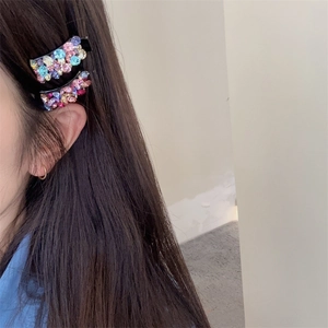 Barrettes à cheveux tendance en cristal brillant pour femmes vendues par lot de 2