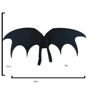 Detailed dimensions of 55cm wide black EVA bat wings for Halloween cosplay costumes