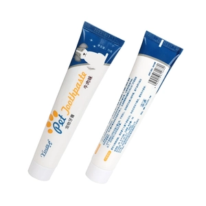Beef flavored pet toothpaste 70g for dogs and cats in blue and white tube packaging