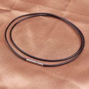 Black Waxed Necklace Cord String With Stainless Steel Clasp For DIY Pendant Jewelry Making Minimalist Style