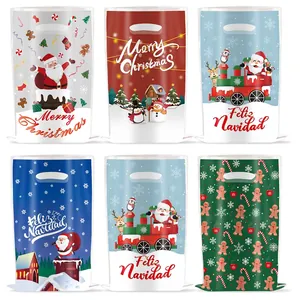 Assorted Christmas gift bags featuring festive Santa, reindeer and snowman designs