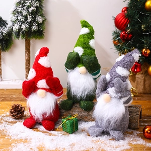Christmas Gnome Plush Faceless Dwarf Doll With Pointy Dot Hat And Long Beard Handmade Festive Table Ornament