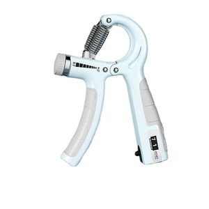 Adjustable light blue hand gripper 5-60kg with mechanical counter for wrist training
