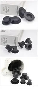Various sizes of mini black plastic top hats for DIY snowman and doll accessories