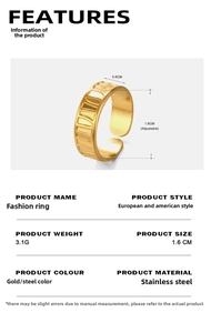 Specifiche tecniche con dimensioni e peso dell'anello geometrico placcato oro 18K