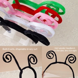 DIY Halloween ant antenna headbands with plush bendable wire for party costume props