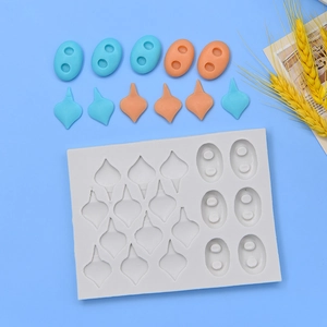 Multi-cavity silicone mold for pig ear and nose fondant cake decorations and baking crafts