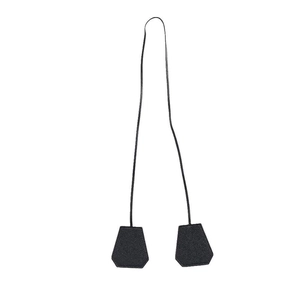 Black lychee grain leather magnetic hat clip for travel with hanging neck strap
