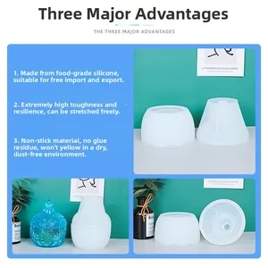 Close-up of flexible snowflake resin jar silicone mold and translucent storage box