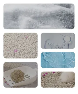 Detail of premium sodium-based cat litter showing fast clumping and dust-free texture