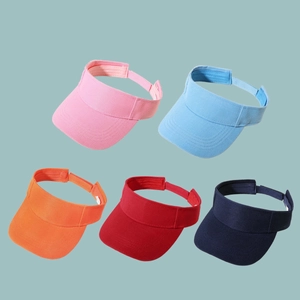 Breathable wide brim sun visor hats in five colors including pink, blue, and orange