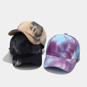 Casquettes de baseball tie-dye pour hommes et femmes en coton noir, kaki et bleu