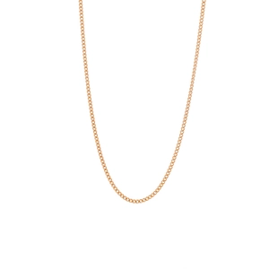 Detailed view of elegant rose gold stainless steel cross chain necklace for women