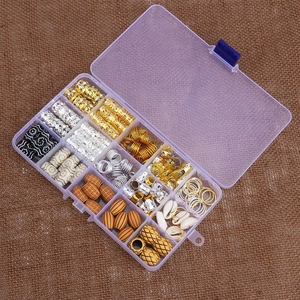 133pcs DIY hair braid accessories kit with rings, beads and wood tubes in a storage box