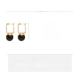Detail specifications for vintage geometric resin earrings with size 1.6x4cm and iron material