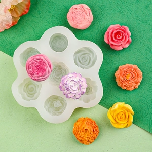 Flower Silicone Mold 3D Rose Peony Shapes For Candle Making DIY Soap Resin Plaster Cake Decorating Flexible Heat Resistant
