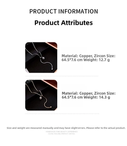 Detail showing the 64.5cm snake chain dimensions and copper zircon pendant weight