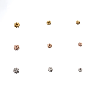 Matrix aus Schneeflocken-Zwischenperlen in Gold, Roségold und Silber für DIY-Schmuck