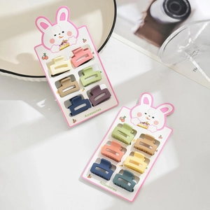 Lot de 6 mini pinces à cheveux mates carrées aux couleurs Morandi assorties