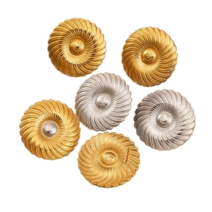 Set di grandi orecchini rotondi a spirale in acciaio 316 in oro e argento lucido