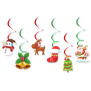 Weihnachts-Hängedekoration mit Schneemann, Weihnachtsmann und Rentier für festliche Feiern