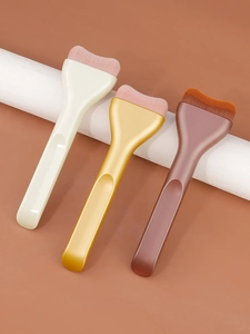 Detailed view of ultra-thin flat foundation brushes with dense bristles and ergonomic handles