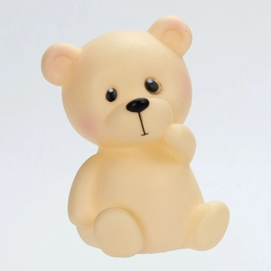 Cute cartoon bear night light desk lamp in soft cream color for kids bedroom decor