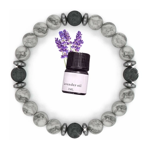 Natural Lava Stone Map Stone Aromatherapy Diffuser Beaded Bracelet Healing Energy Jewelry For Men Women Elastic Stretch