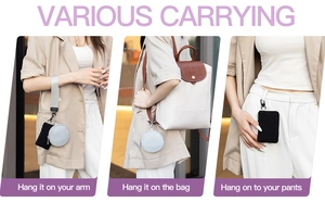Multi-functional wrist pouch set shown in various carrying styles with metal zippers