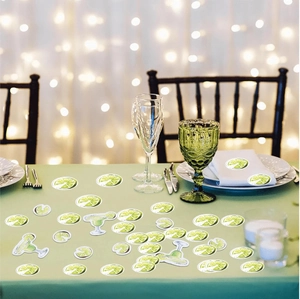 Confettis de table en forme de verre à margarita et citron vert pour décoration de fête