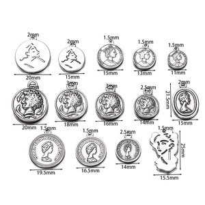 Antique silver coin pendants with portraits in various sizes for DIY jewelry making