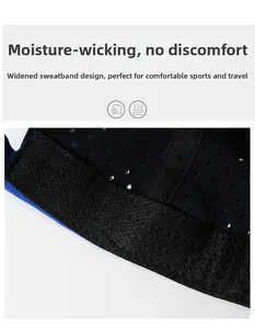 Close-up of the breathable mesh fabric and widened sweatband of the baseball cap