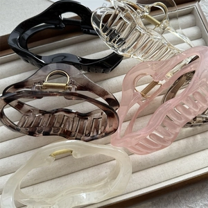 French style PC cloud claw clips for thick hair in five assorted neutral colors