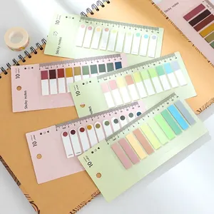 Morandi PET Register-Tabs-Set mit 14cm Lineal und 10 Farben für Ringbuch-Planer