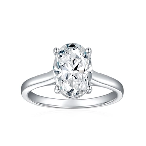 Luxurious 925 Sterling Silver Oval Moissanite Ring With GRA Certificate Engagement Wedding Ring For Women Fine Jewelry