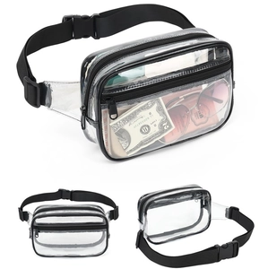 Transparent PVC Waist Bag Waterproof Fanny Pack With Adjustable Strap For Sports Fitness Travel Casual Crossbody Bag