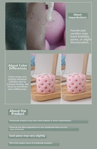 Macro detail showing the geometric texture and handmade craft of the scented pillar candle