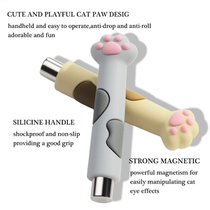 Cat paw magnetic nail tool with silicone handle for cat eye gel polish effects